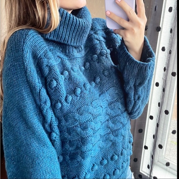 🌿Final Sale M&S Collection Dot‎ Knit Blue Sweater - Picture 5 of 13
